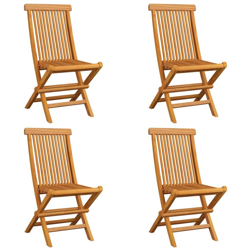 Vidaxl - Chaises pliantes avec coussins blanc crème, 4 pièces, en bois de teck massif vidaXL 3062585 - Imagen 8