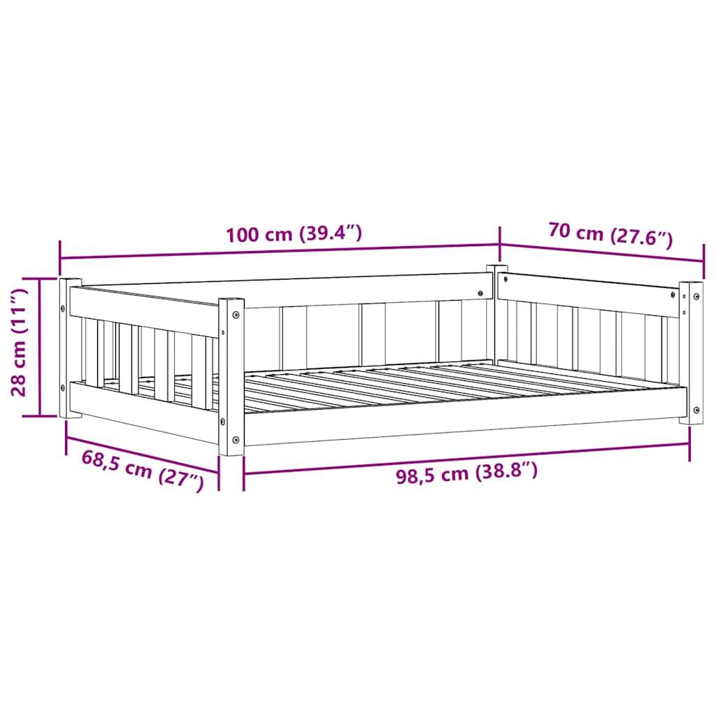 ComfortXL - Grand Lit Chien Bois Massif Spacieux Repos XXL Brun Cire 100x70cm - ComfortXL Outdoor Living - Image 8