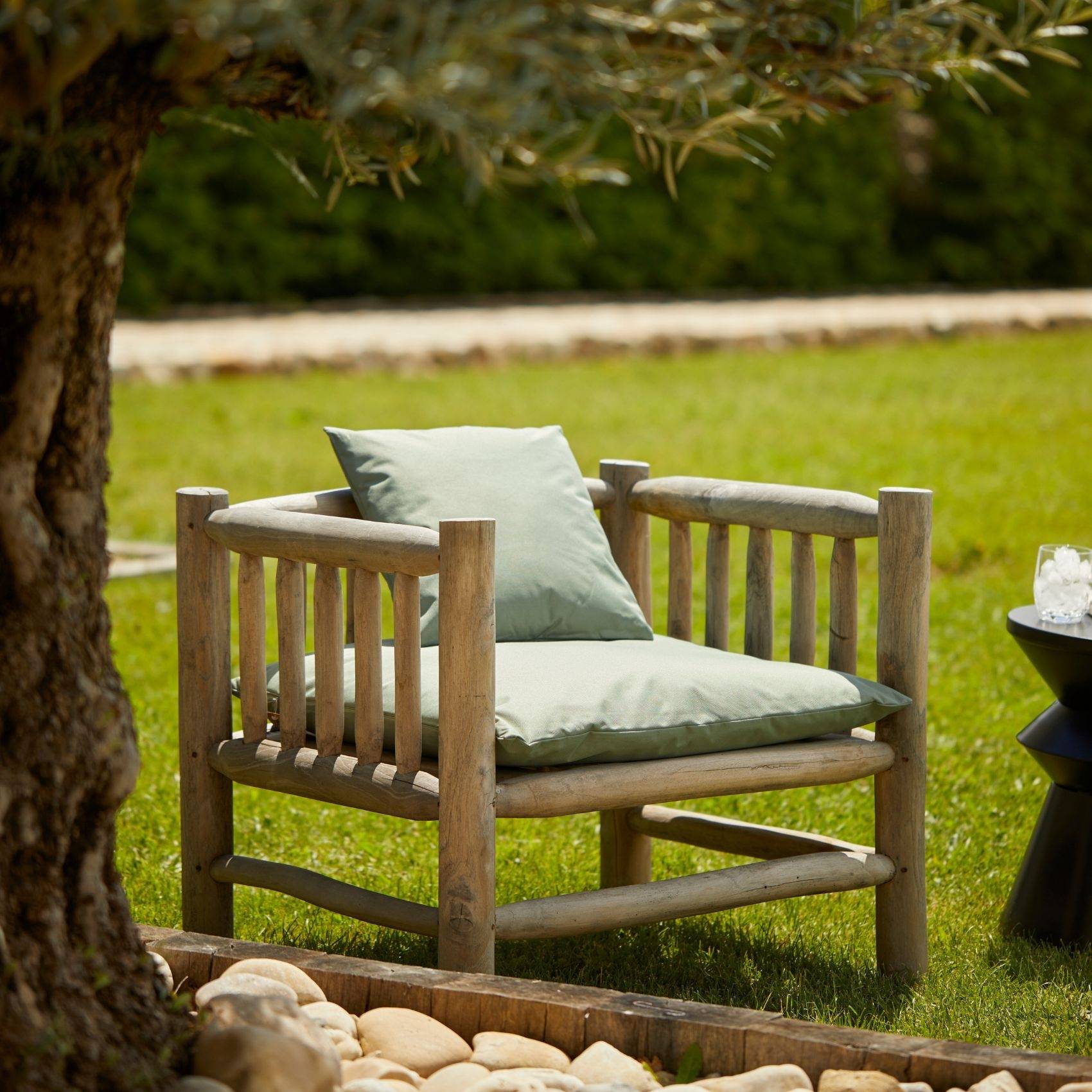 Home Maison - Coussin extérieur imperméable et déhoussable MINORQUE - HOME MAISON - Polyester - Vert Olive - Imagen 5