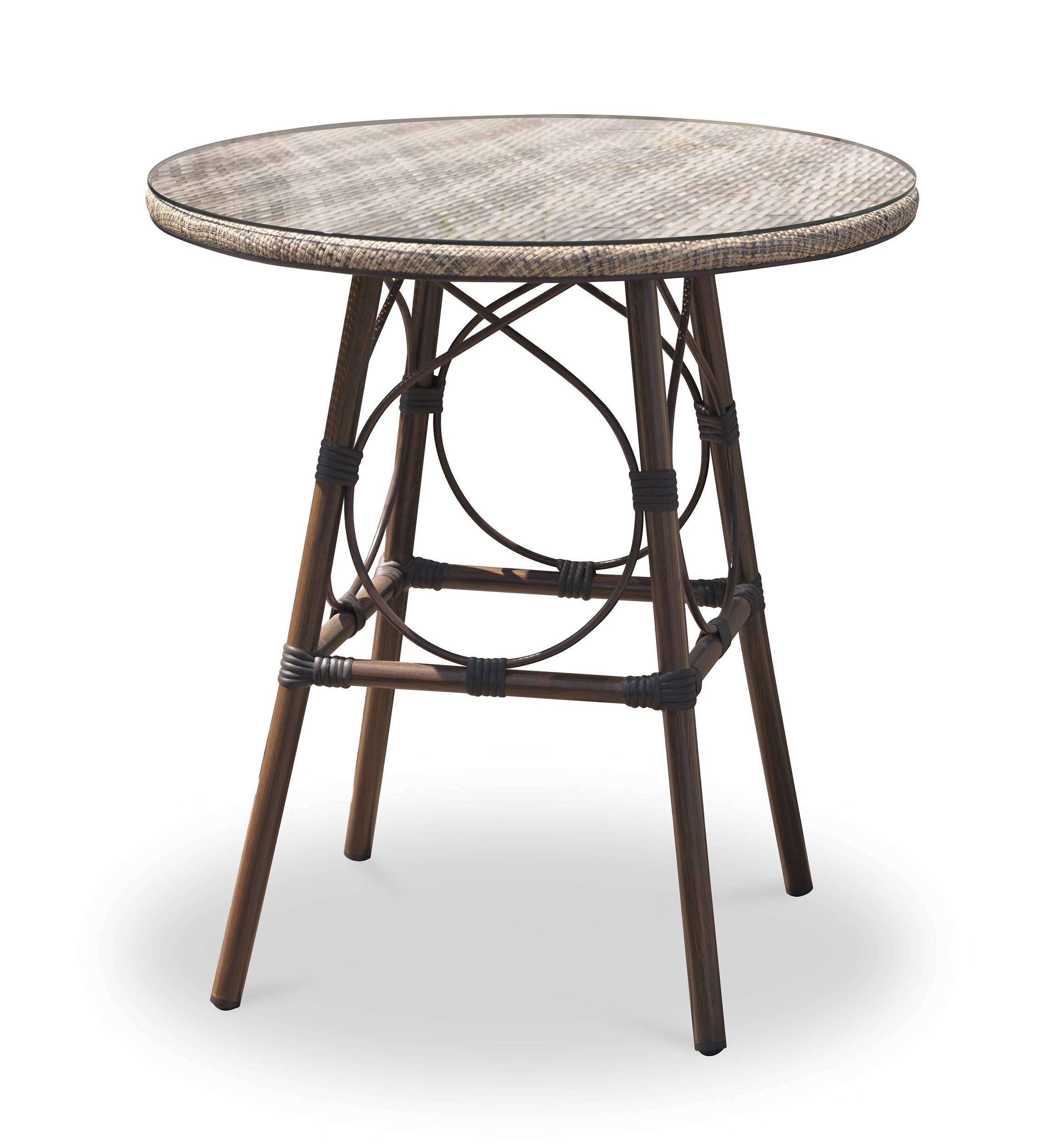 Dcb Garden - Table de jardin ronde en aluminium - Marron - USHUAIA - Imagen 5