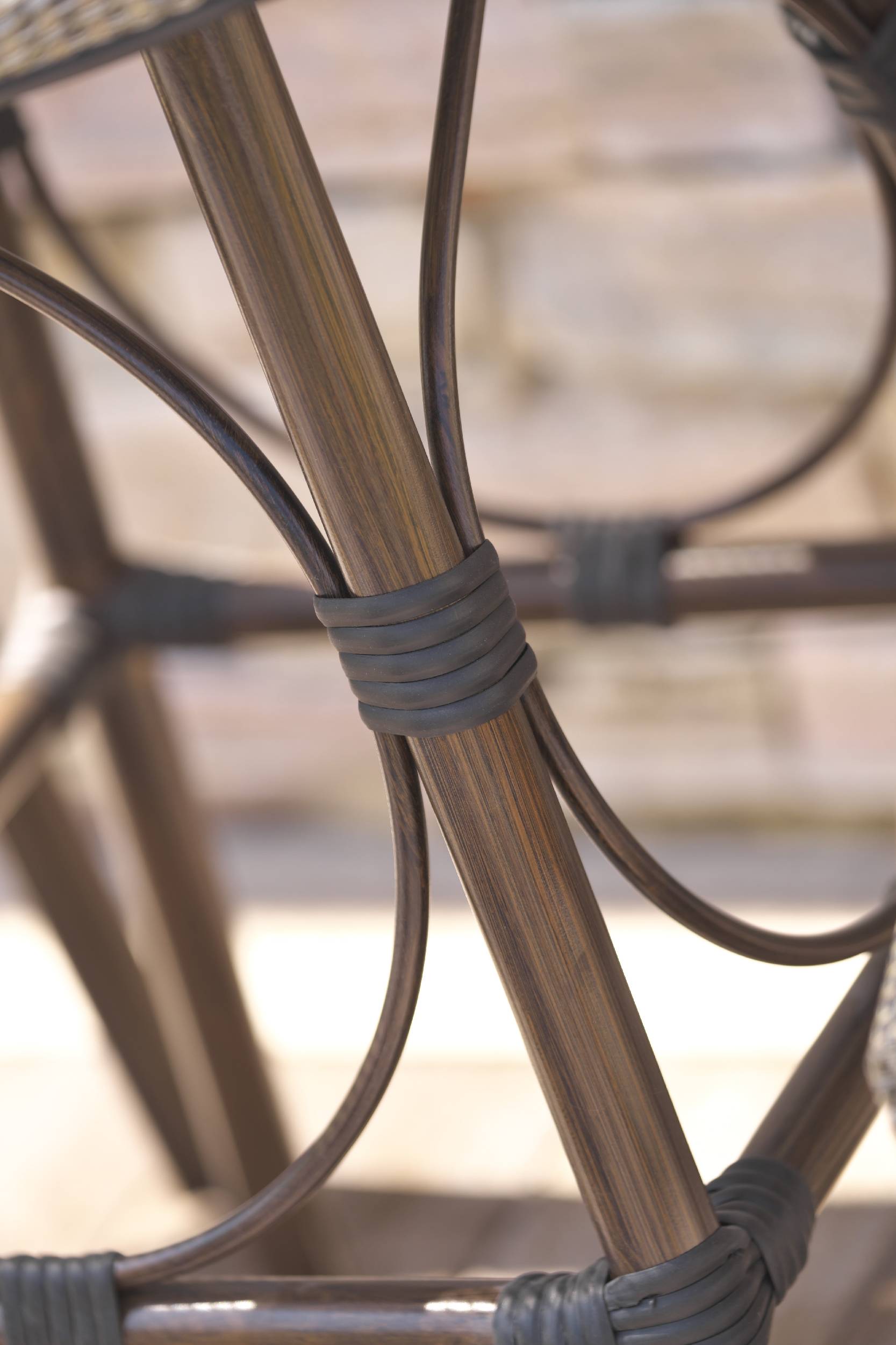Dcb Garden - Table de jardin ronde en aluminium - Marron - USHUAIA - Imagen 2