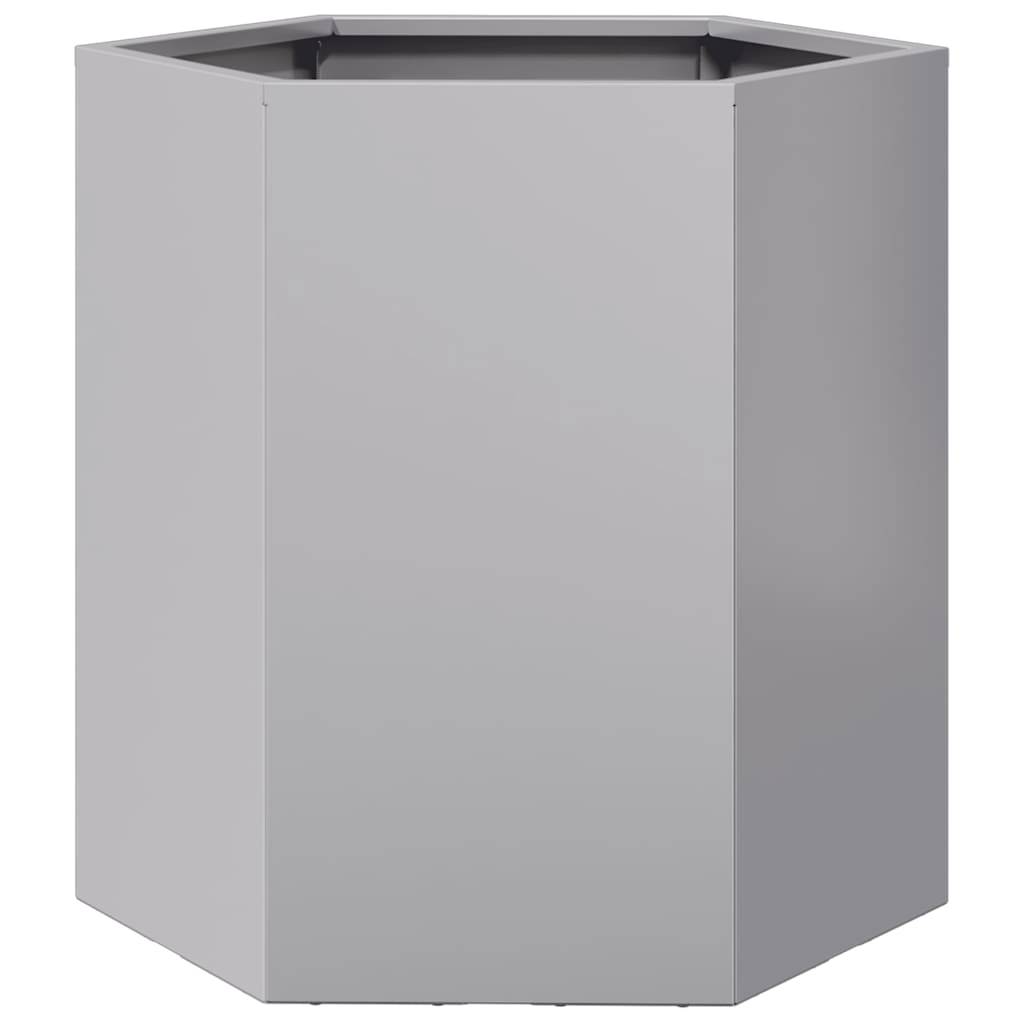 Jardinière hexagonale acier galvanisé gris 46 x 40 x 45 cm - PANGIVO - Image 6