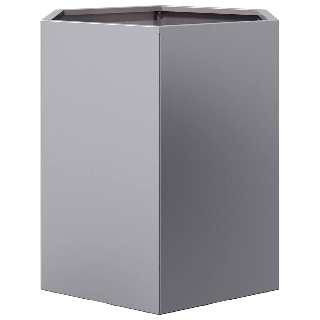 Jardinière hexagonale acier galvanisé gris 46 x 40 x 45 cm - PANGIVO - Image 5