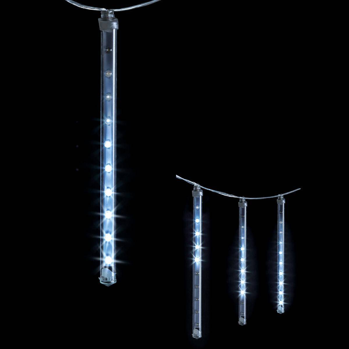 Fééric Lights & Christmas - Rideau de façade lumineux 100 LED 10 tubes effet goutte 3,6m extérieur blanc froid FEERIC LIGHTS & CHRISTMAS - Imagen 1