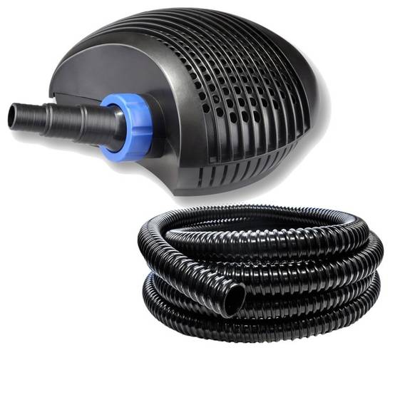 Pompe Bassin De Jardin, 5 m de tuyau noir inclus, 5000 l/h. Meilleure Vente