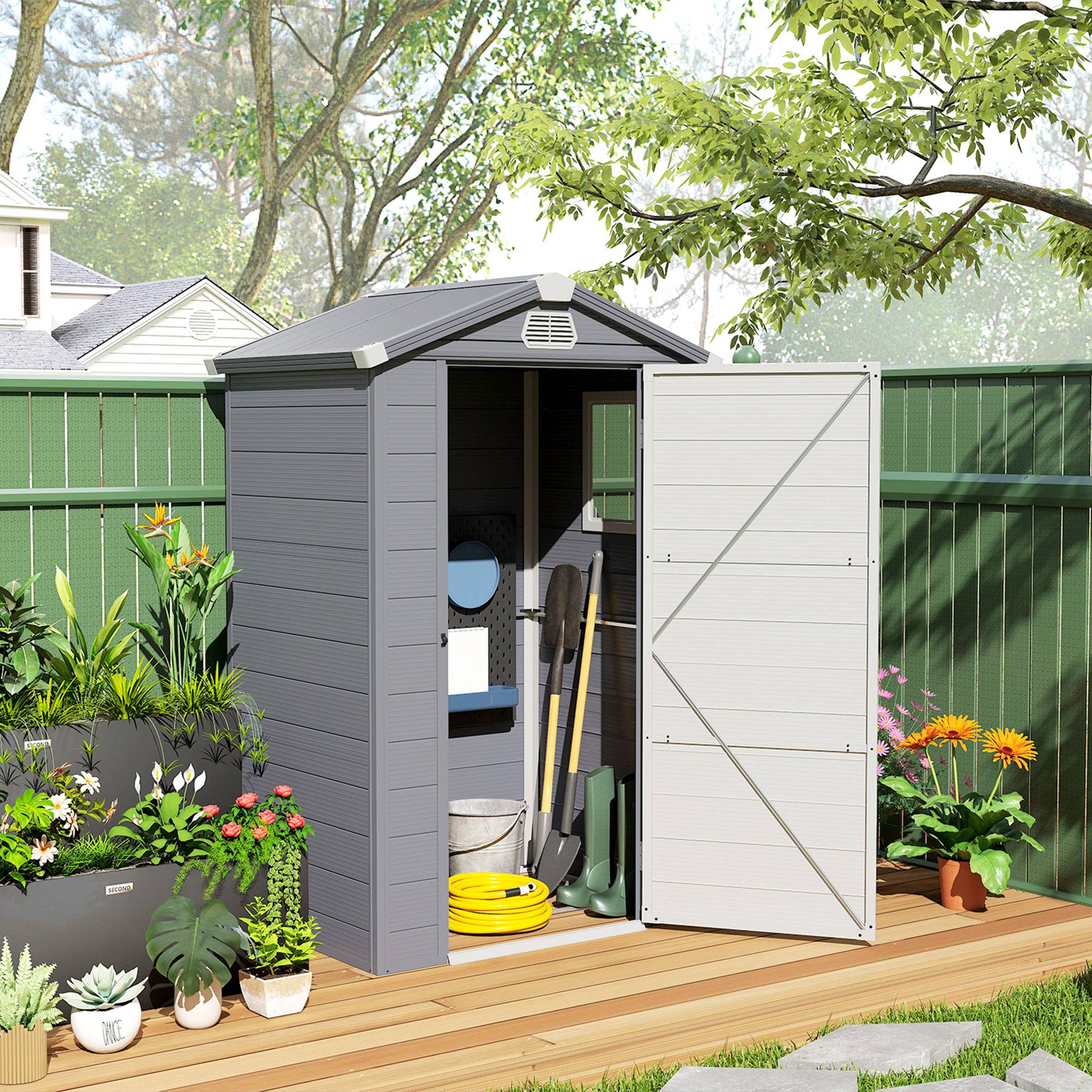 Abri 1,1m² jardin toit double pente 133x102x180/208cm - Image 4