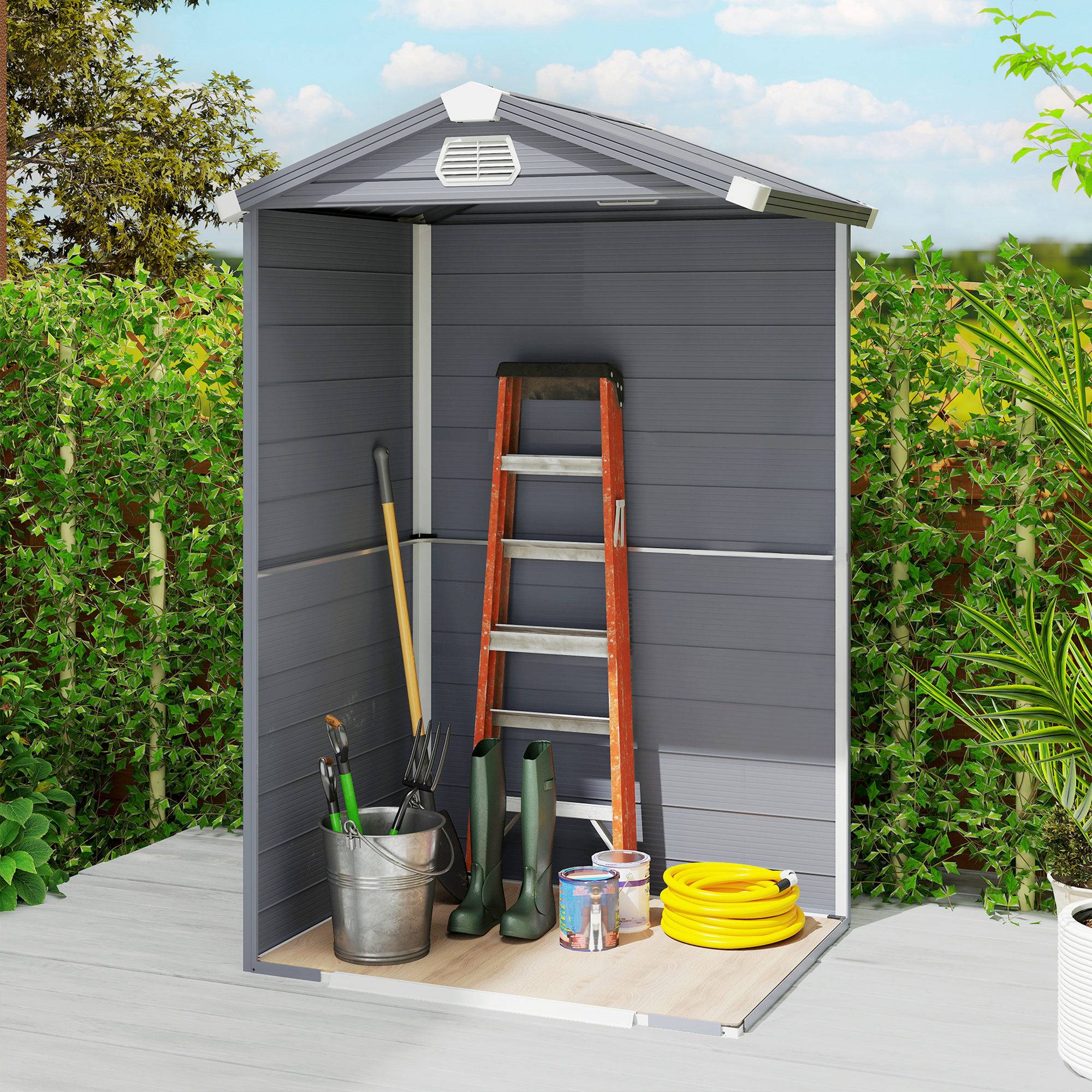 Abri 1,1m² jardin toit double pente 133x102x180/208cm - Image 10