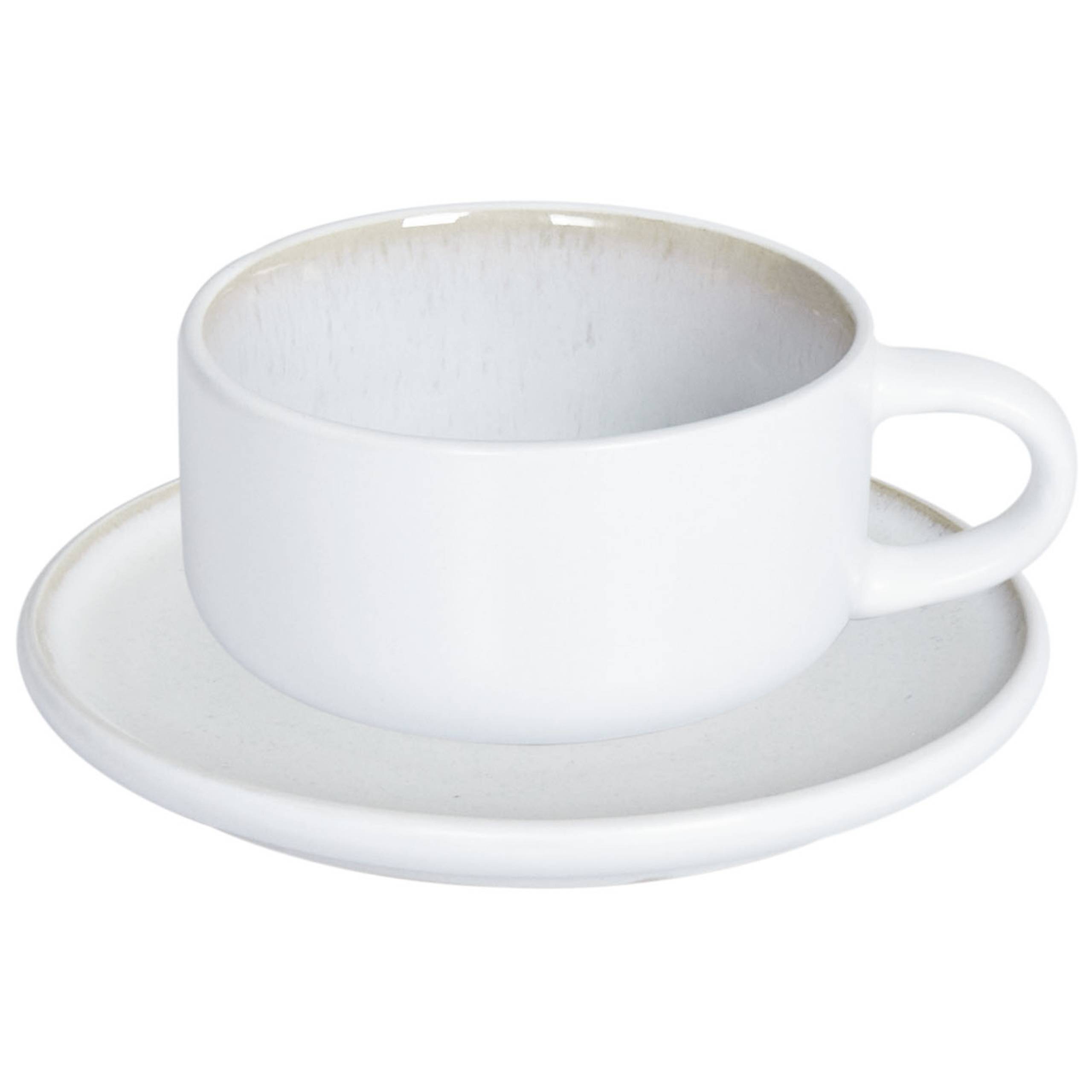 Beliani - Tasses et mugs Grès Blanc cassé SESAME - 15x15x2- Beliani - Image 4
