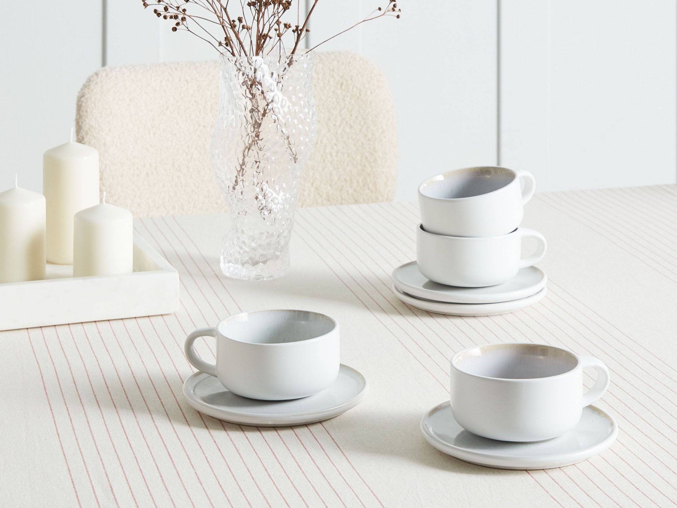 Beliani - Tasses et mugs Grès Blanc cassé SESAME - 15x15x2- Beliani - Image 1