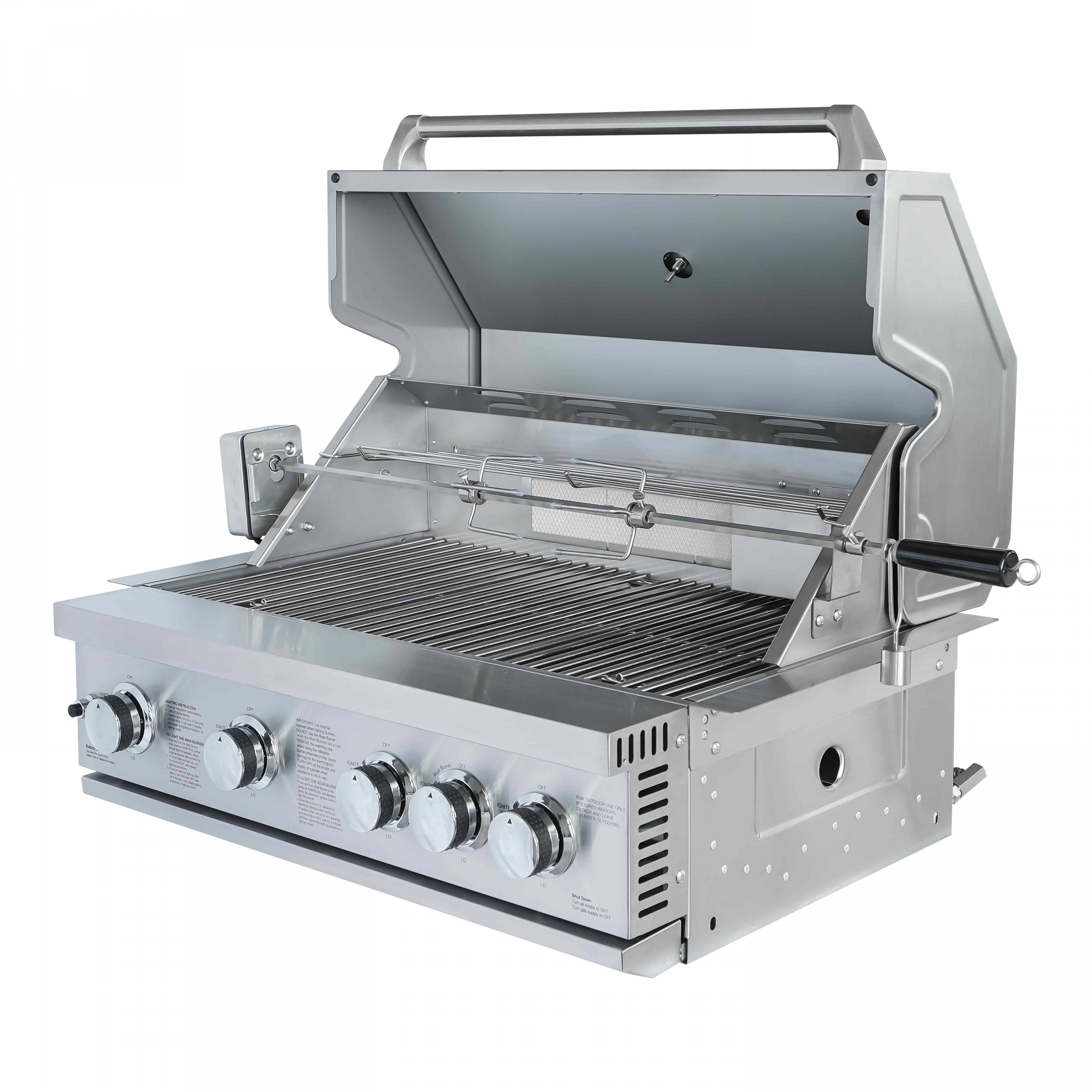 Oviala - Meuble barbecue gaz 4 brûleurs et rôtissoire pour cuisine extérieure Memphis - Oviala - Imagen 3