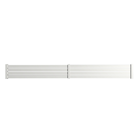 Portail Packit - Clôture alu 4 lames modèle ajouré en kit - 2 éléments dim. L4154 mm (poteaux compris) x H455 mm Blanc RAL 9010