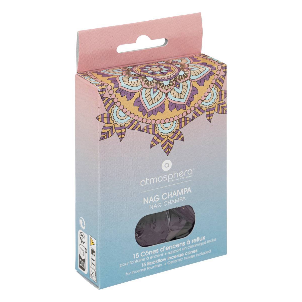 Atmosphera - Lot de 15 cônes d'encens avec support "Taly", nag champa - Atmosphera Créateur d'intérieur - Image 2