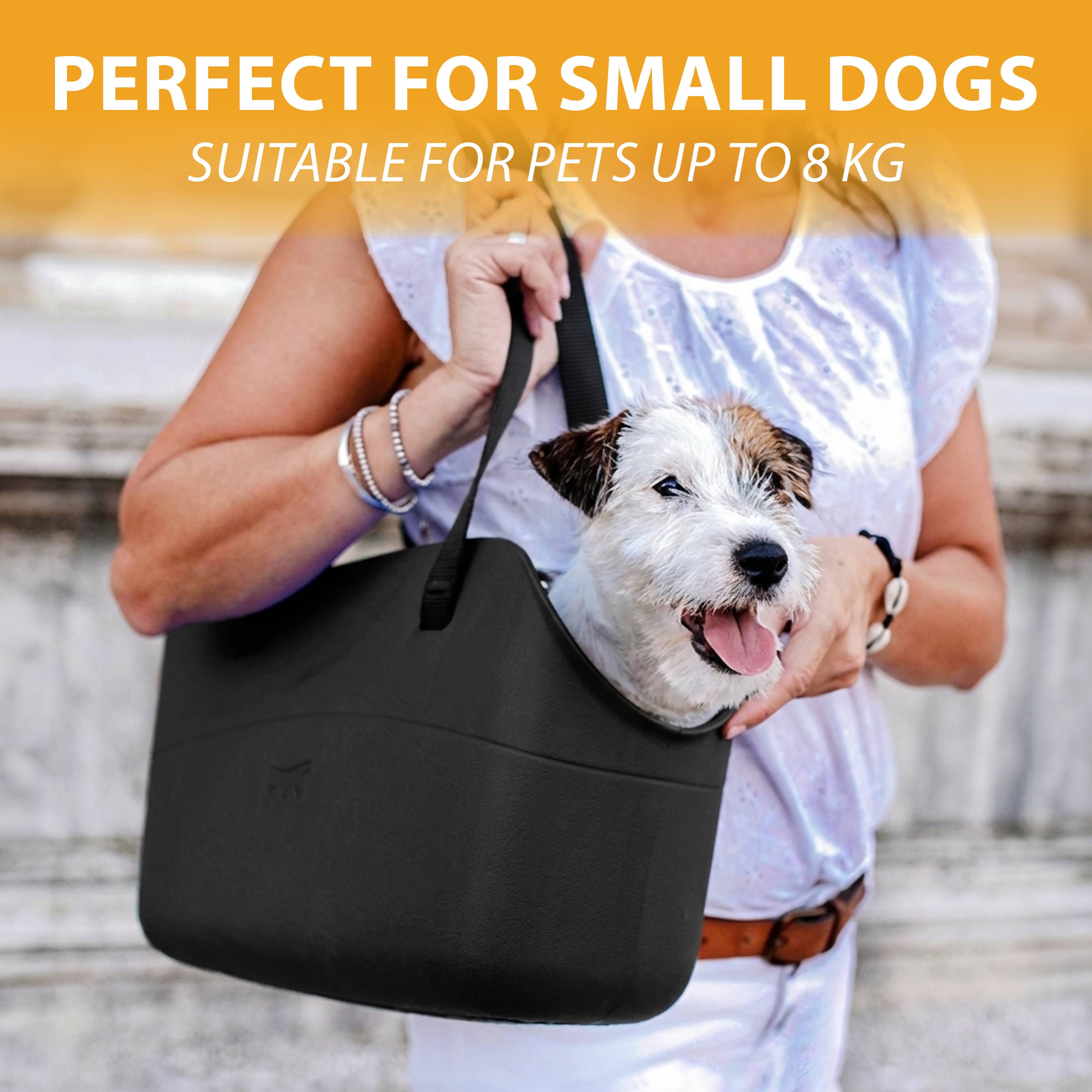 Ferplast - Ferplast Sac de transport pour chiens de petite taille WITH ME, EVA, caoutchouc souple plastifié, lavable, poignées réglables, ceinture de sécurité - Imagen 8