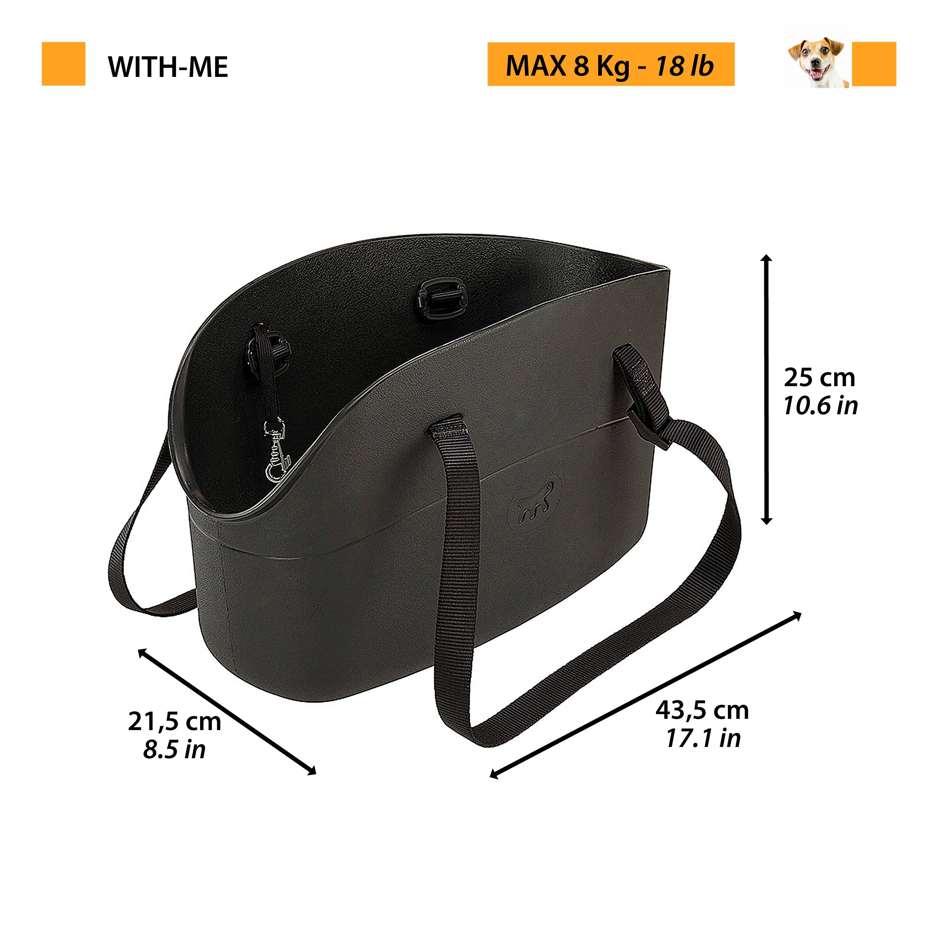 Ferplast - Ferplast Sac de transport pour chiens de petite taille WITH ME, EVA, caoutchouc souple plastifié, lavable, poignées réglables, ceinture de sécurité - Imagen 2