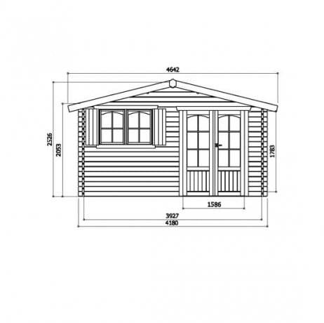 Abri de jardin Tignes en bois 14,25 m², Toiture Shingle rouge, Plancher Oui - Imagen 2