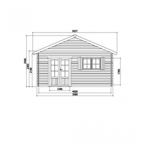 Abri de jardin Tignes en bois 14,25 m², Toiture Shingle rouge, Plancher Oui - Imagen 3