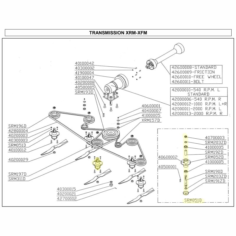 Palier de lame pour tondeuses de finition Delmorino (ET120, PSM120, SRM, PRM, XRM)- SRM051D - Image 6