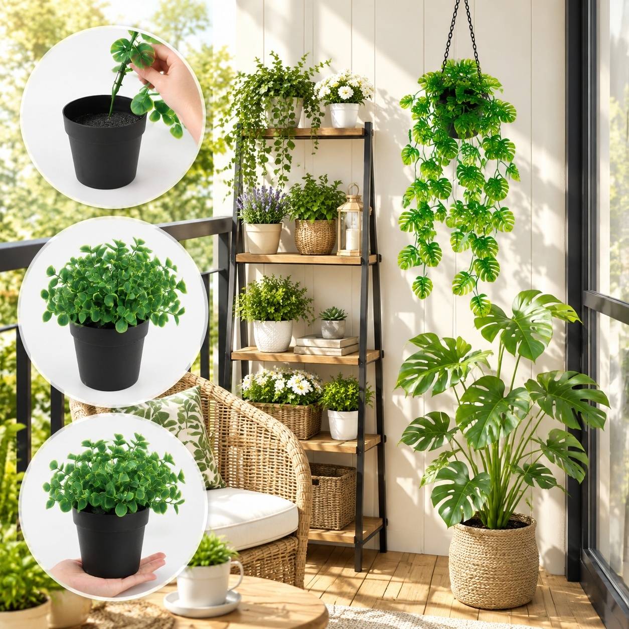 Lot de 5 Plantes Artificielles Suspendues Avec Pot Sans Entretien Réaliste Pour Intérieur - Image 4