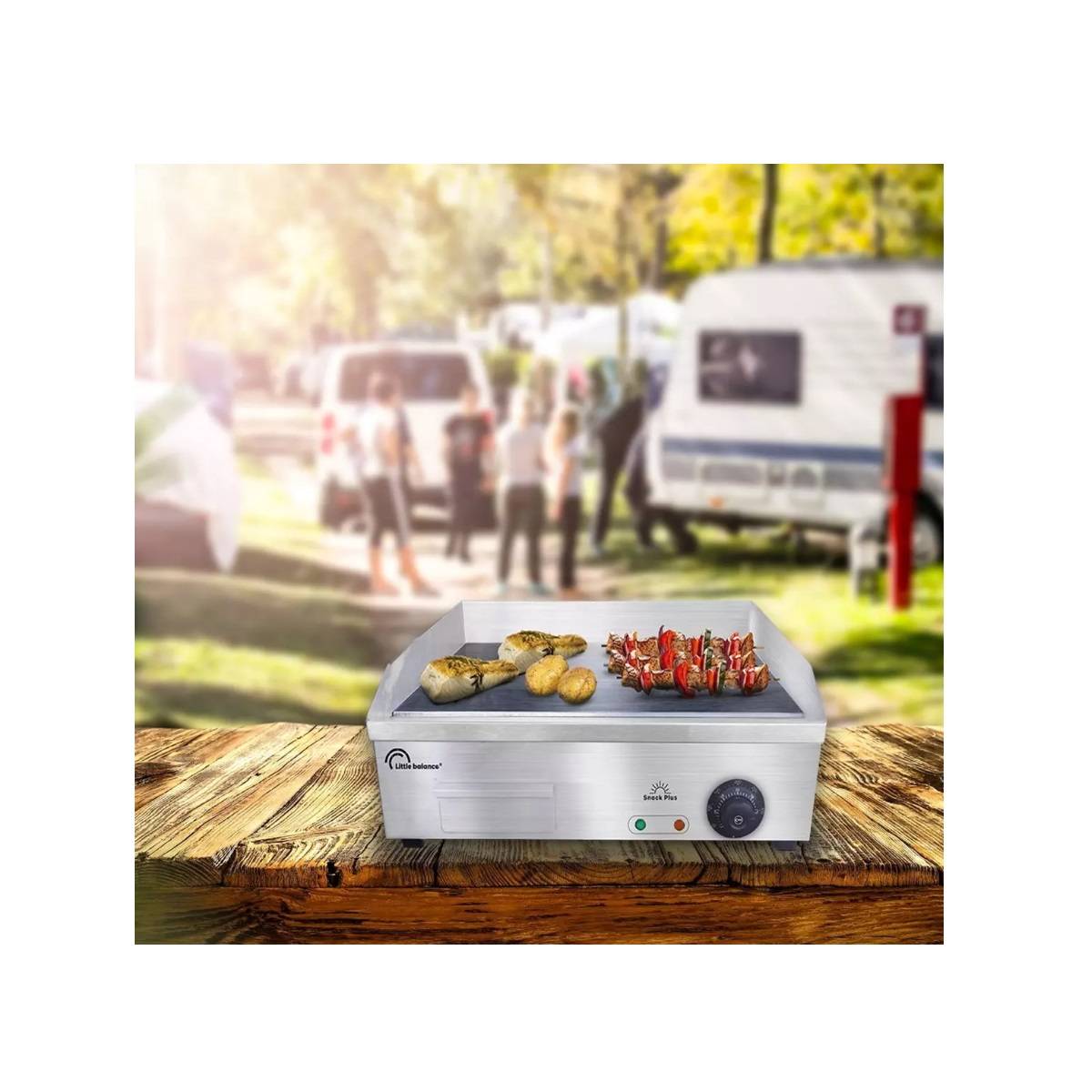 Plancha électrique 2900w plaque inox 55x43cm LB8568 Little Balance - Imagen 3