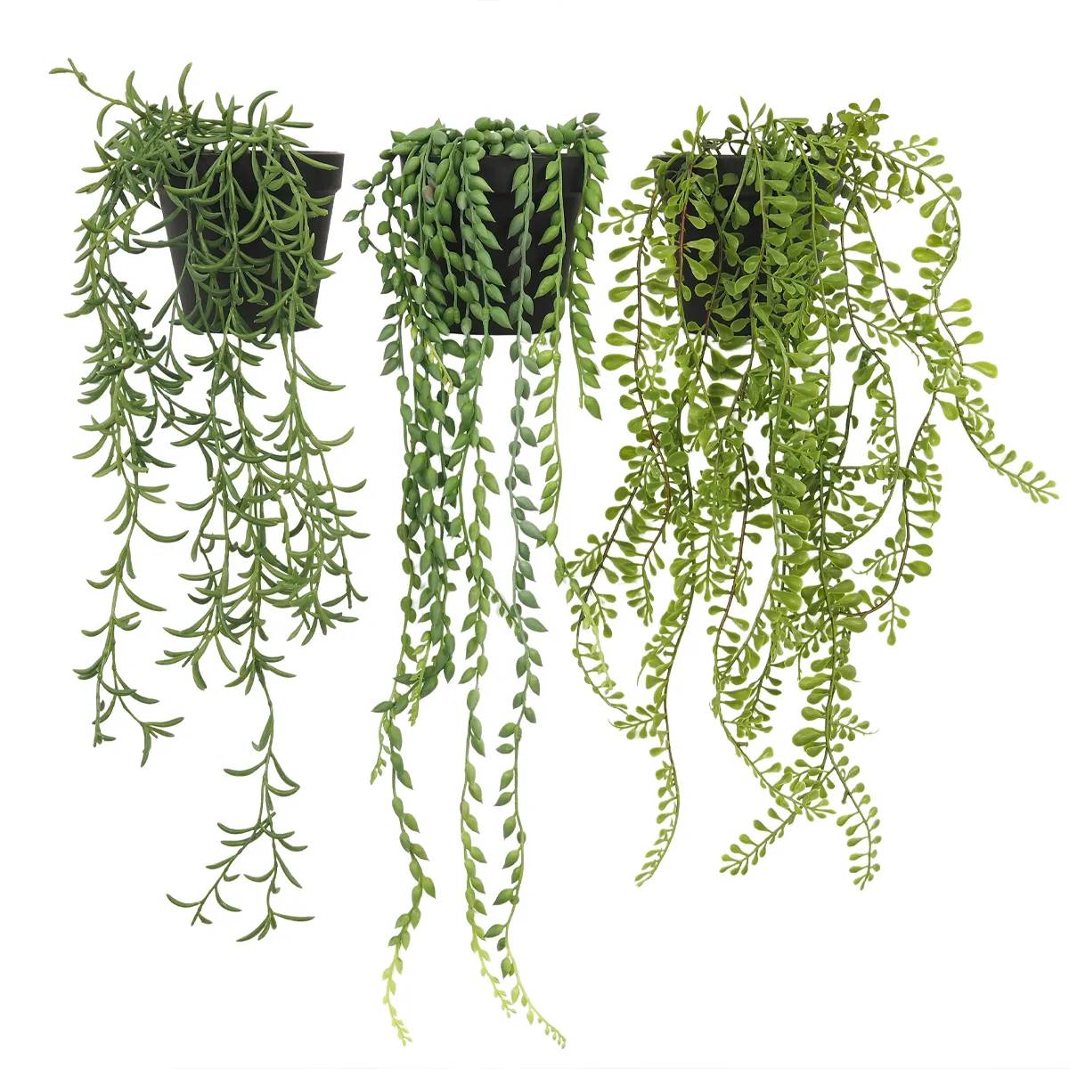 Ligne Deco - Plante succulente retombante artificielle 40/60cm lot de 3 - Image 1