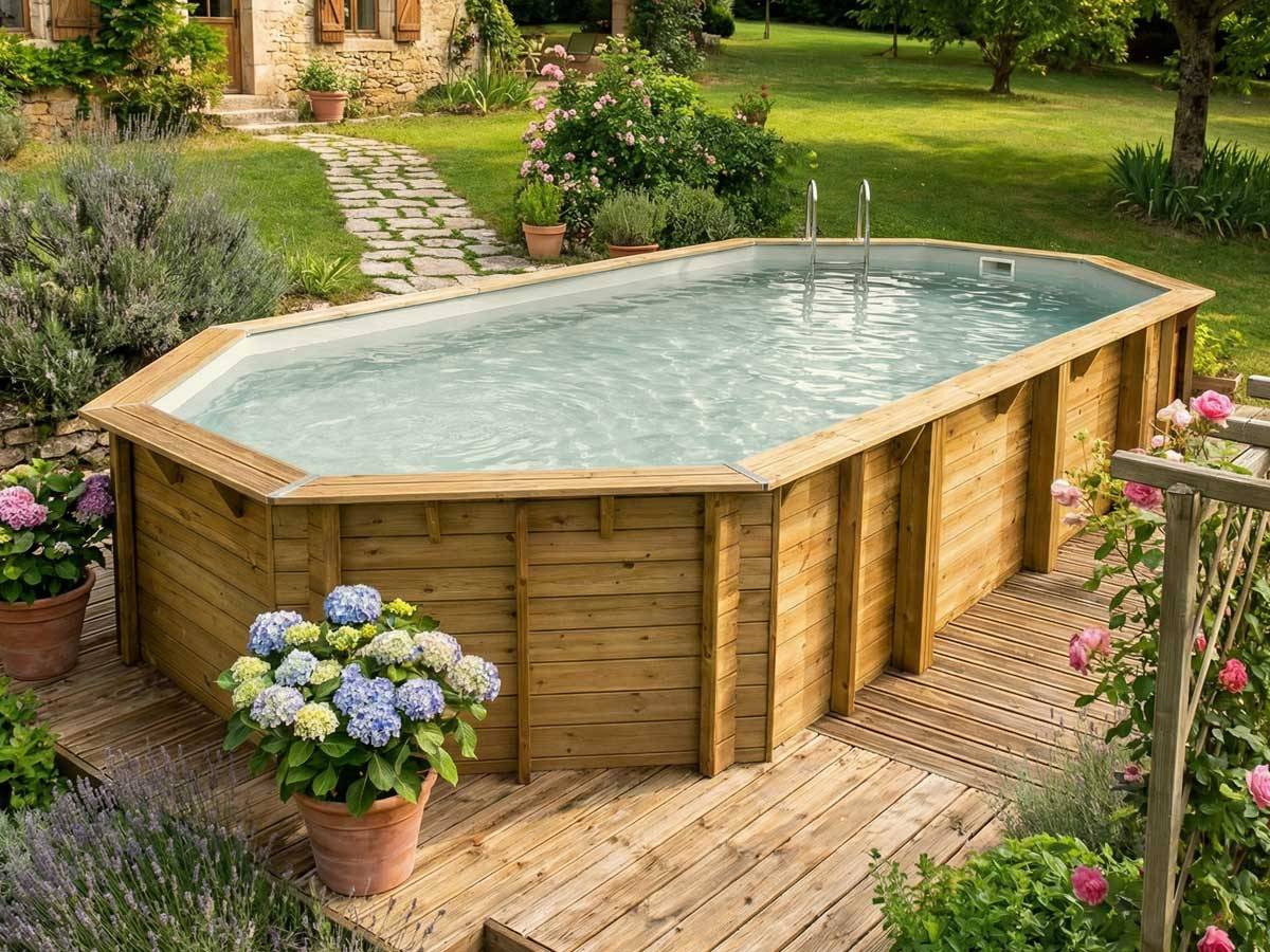 Ubbink - Piscine bois Azura 7,50 x 4,00 x 1,30 m - Liner bleu - Ubbink - Imagen 4