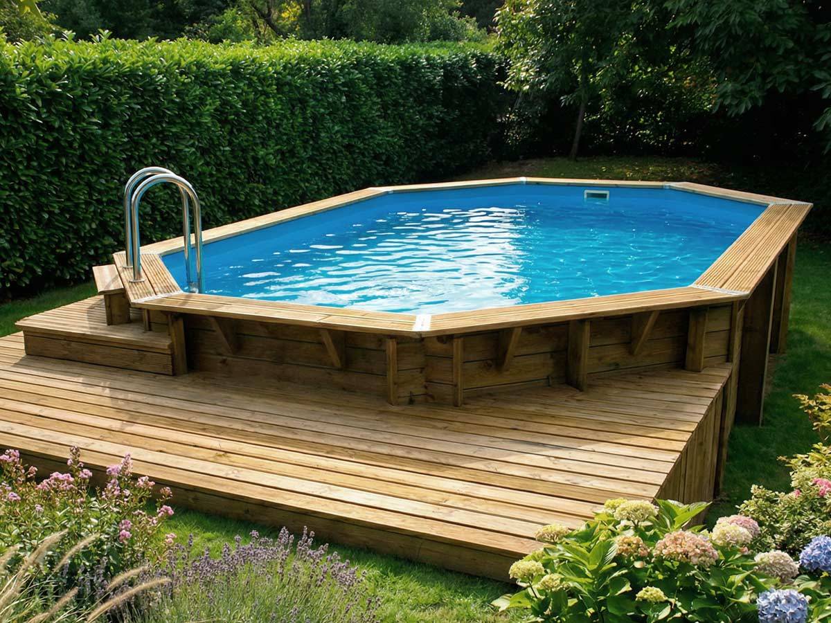 Ubbink - Piscine bois Azura 7,50 x 4,00 x 1,30 m - Liner bleu - Ubbink - Imagen 1