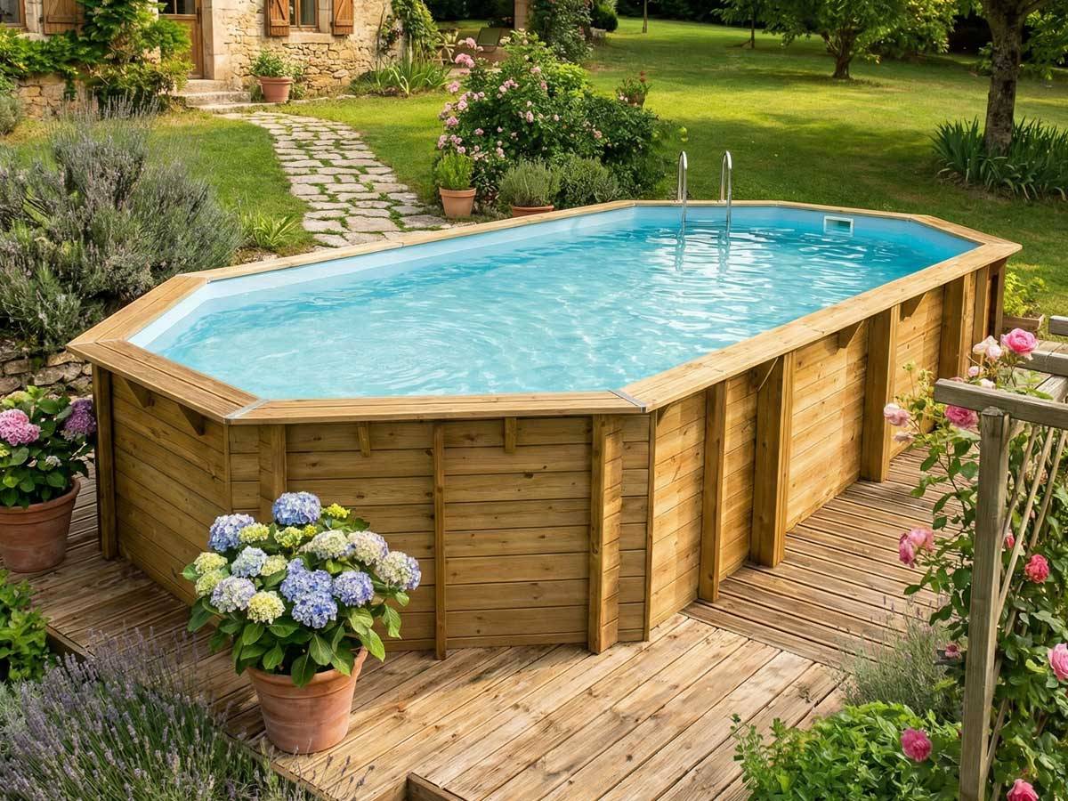 Ubbink - Piscine bois Azura 7,50 x 4,00 x 1,30 m - Liner bleu - Ubbink - Imagen 3