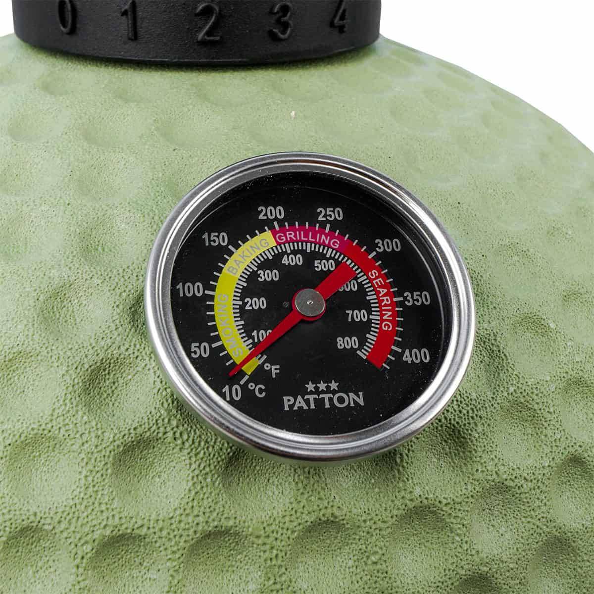 Barbecue kamado en céramique à poser Patton Premium Mini 13" - Grille Ø 27 cm - vert olive mat - Image 10