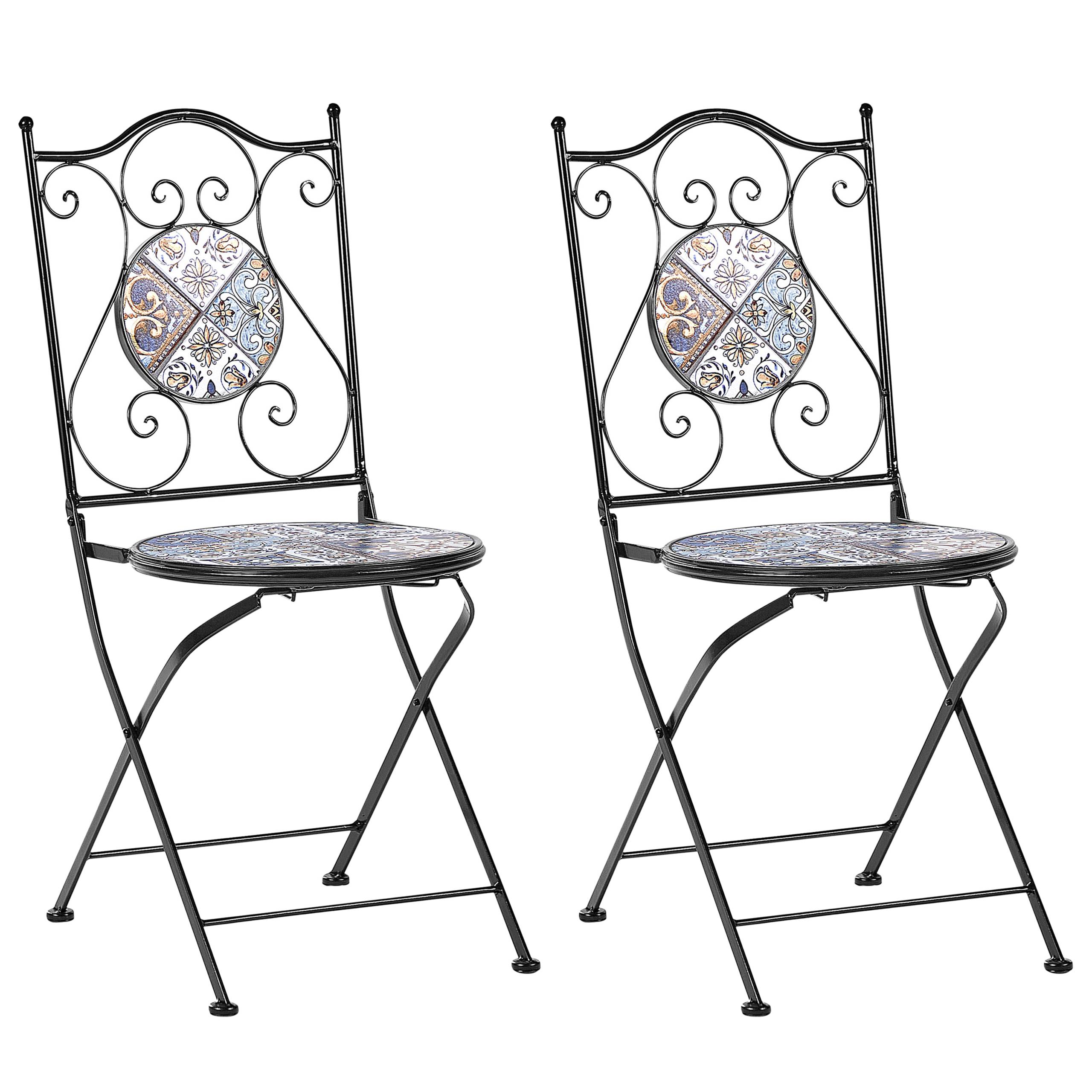Beliani - Chaise de jardin Métal Noir CIVITA - Beliani - Imagen 4