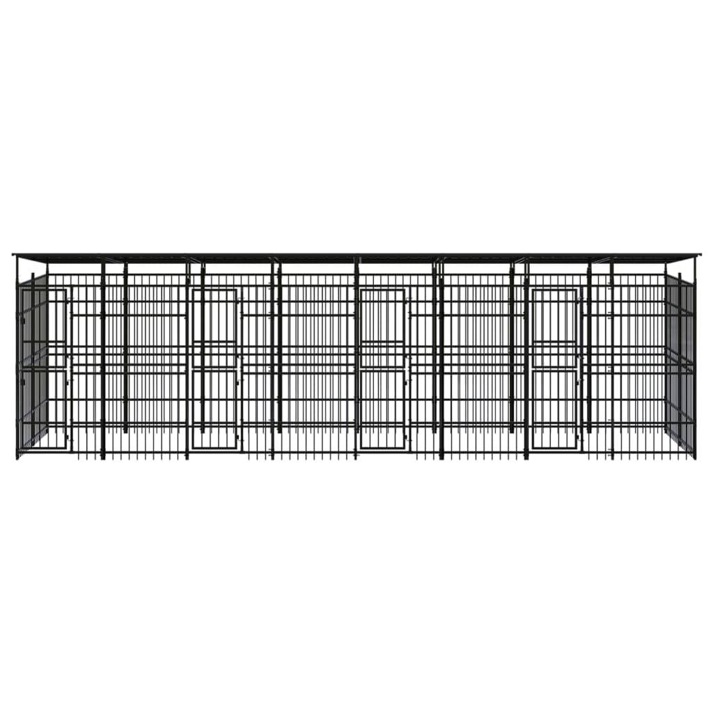 Vidaxl - Chenil d'extérieur avec toit pour chiens Acier 14,75 m² vidaXL 3098016 - Imagen 2