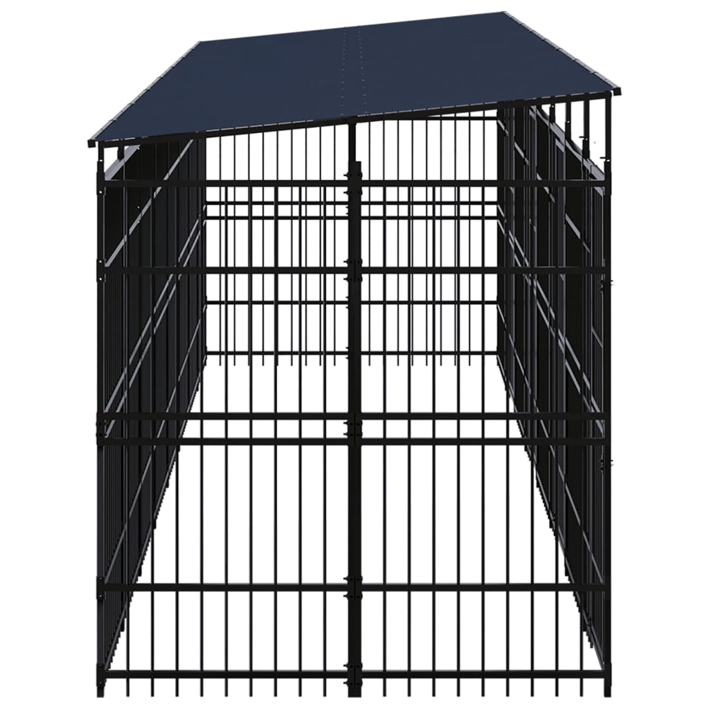 Vidaxl - Chenil d'extérieur avec toit pour chiens Acier 14,75 m² vidaXL 3098016 - Imagen 3