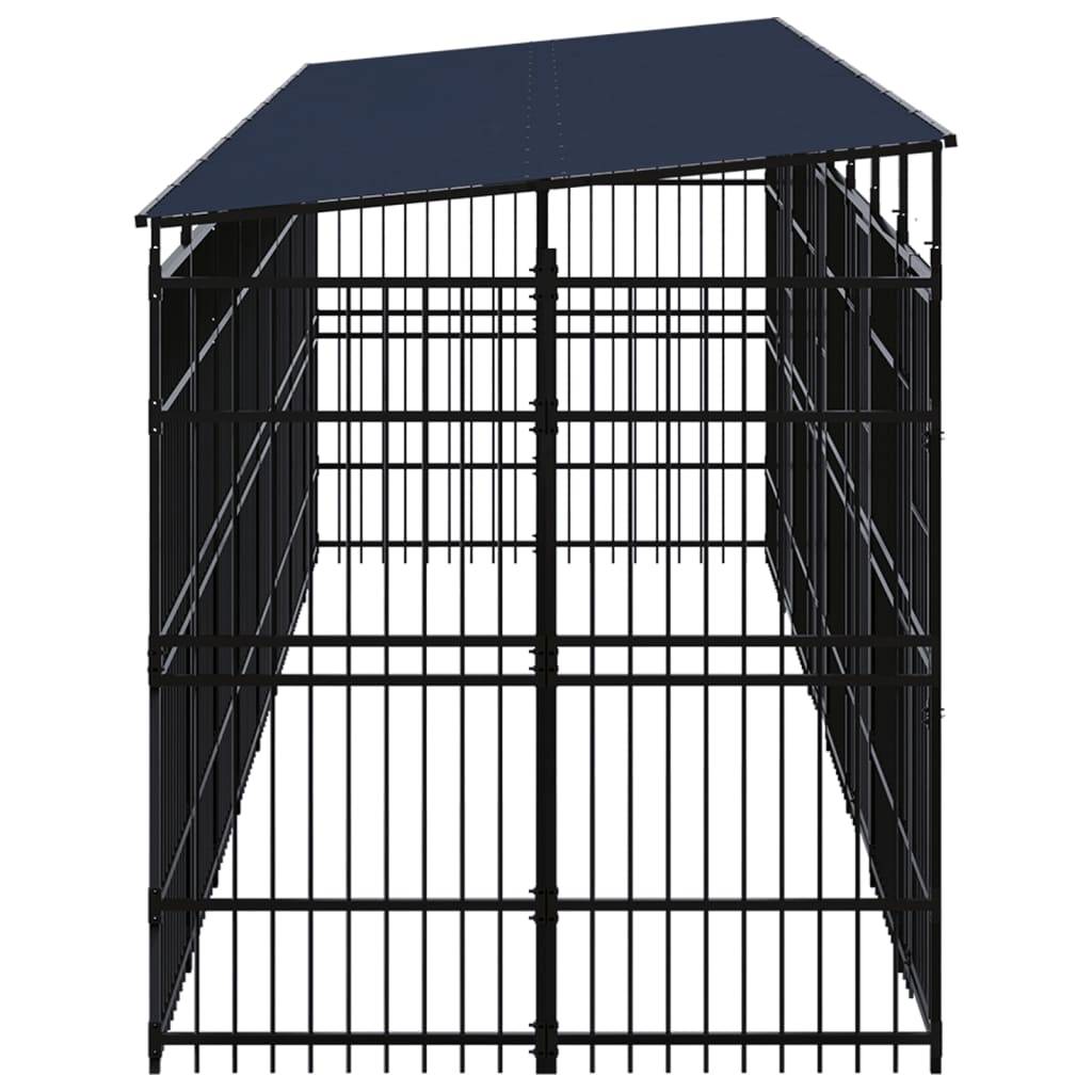 Vidaxl - Chenil d'extérieur avec toit pour chiens Acier 14,75 m² vidaXL 3098016 - Imagen 4