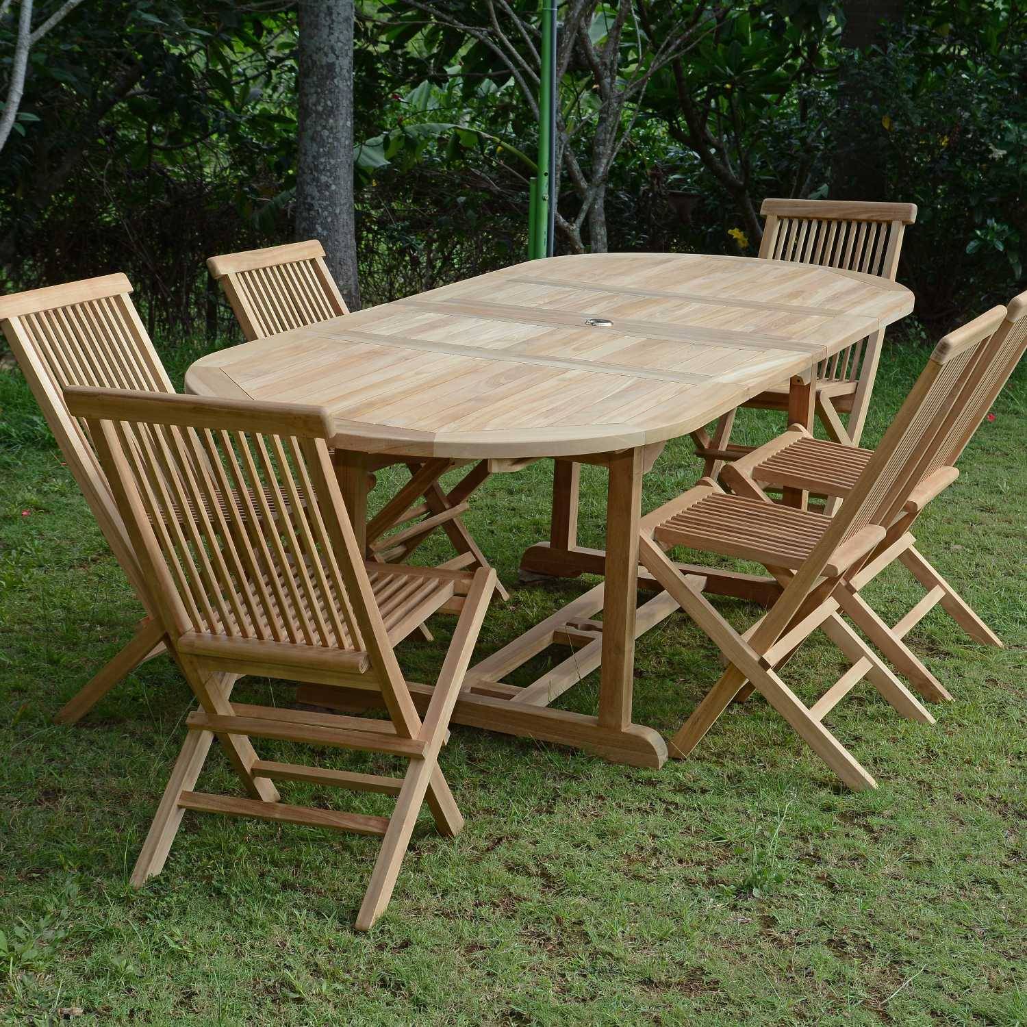 Salon de jardin en teck massif Tanao, 6 places - TECK'Attitude - Imagen 4
