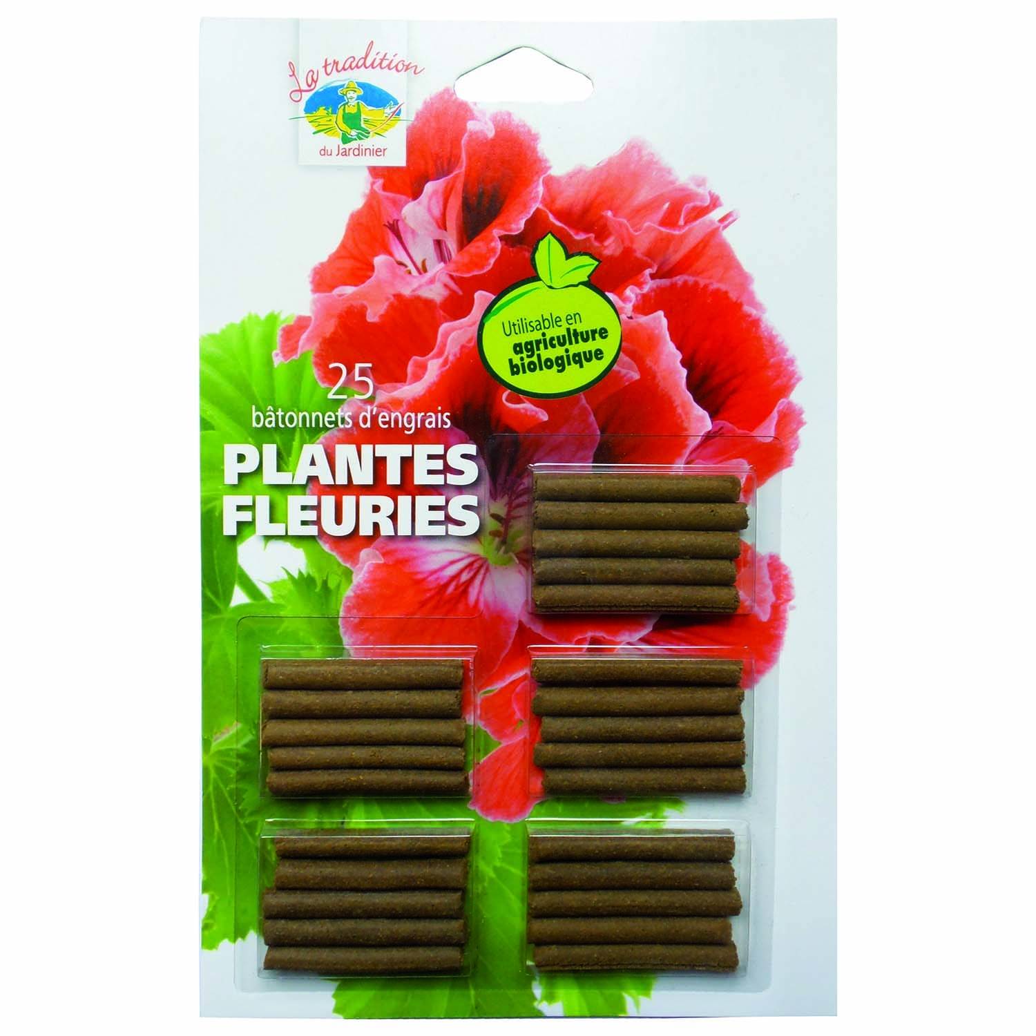 Promesse de Fleurs - Engrais bâtonnet Plantes Fleuries UAB en blister de 25