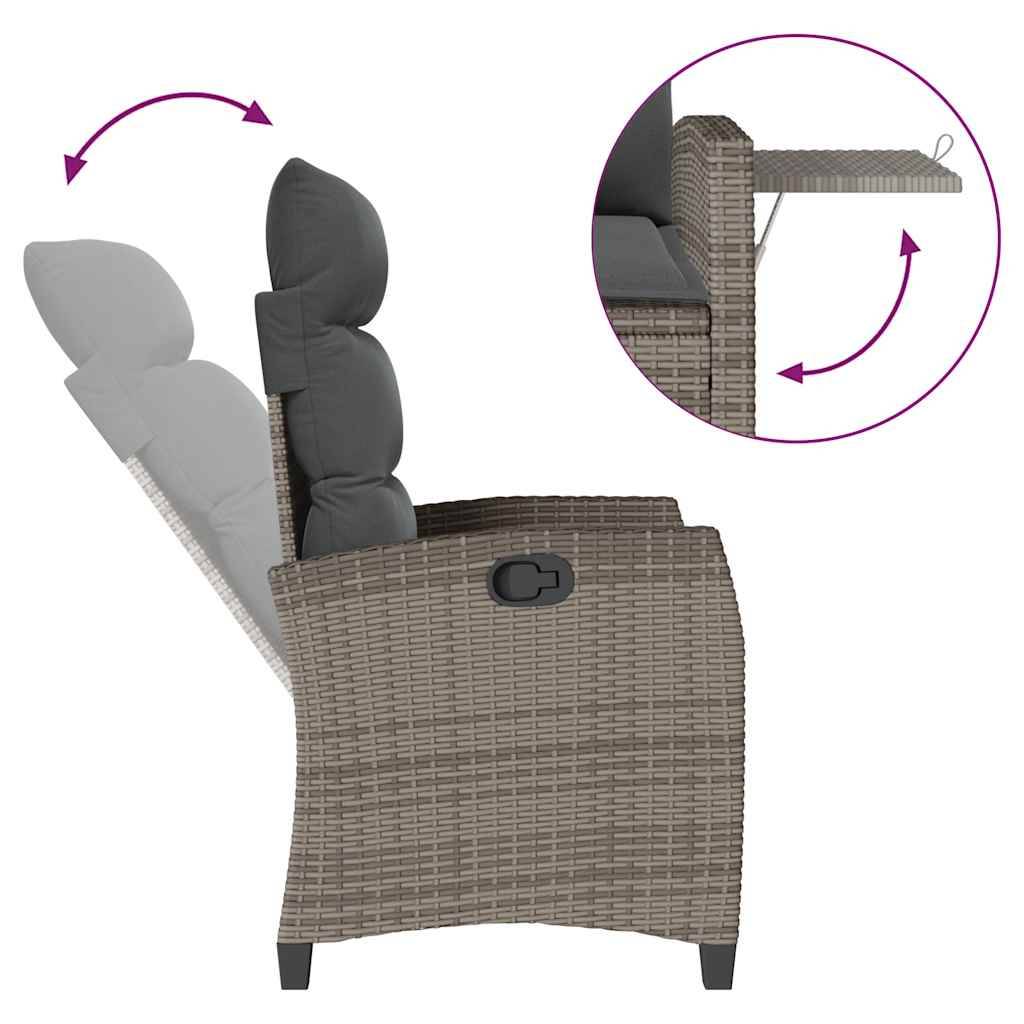 Chaise bois composite 1 places rotin gris  65 x 58 x 94 cm  - Prolenta premium  p397.7 - Image 8