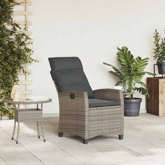 Chaise bois composite 1 places rotin gris 65 x 58 x 94 cm - Prolenta premium p397.7 - Image 3