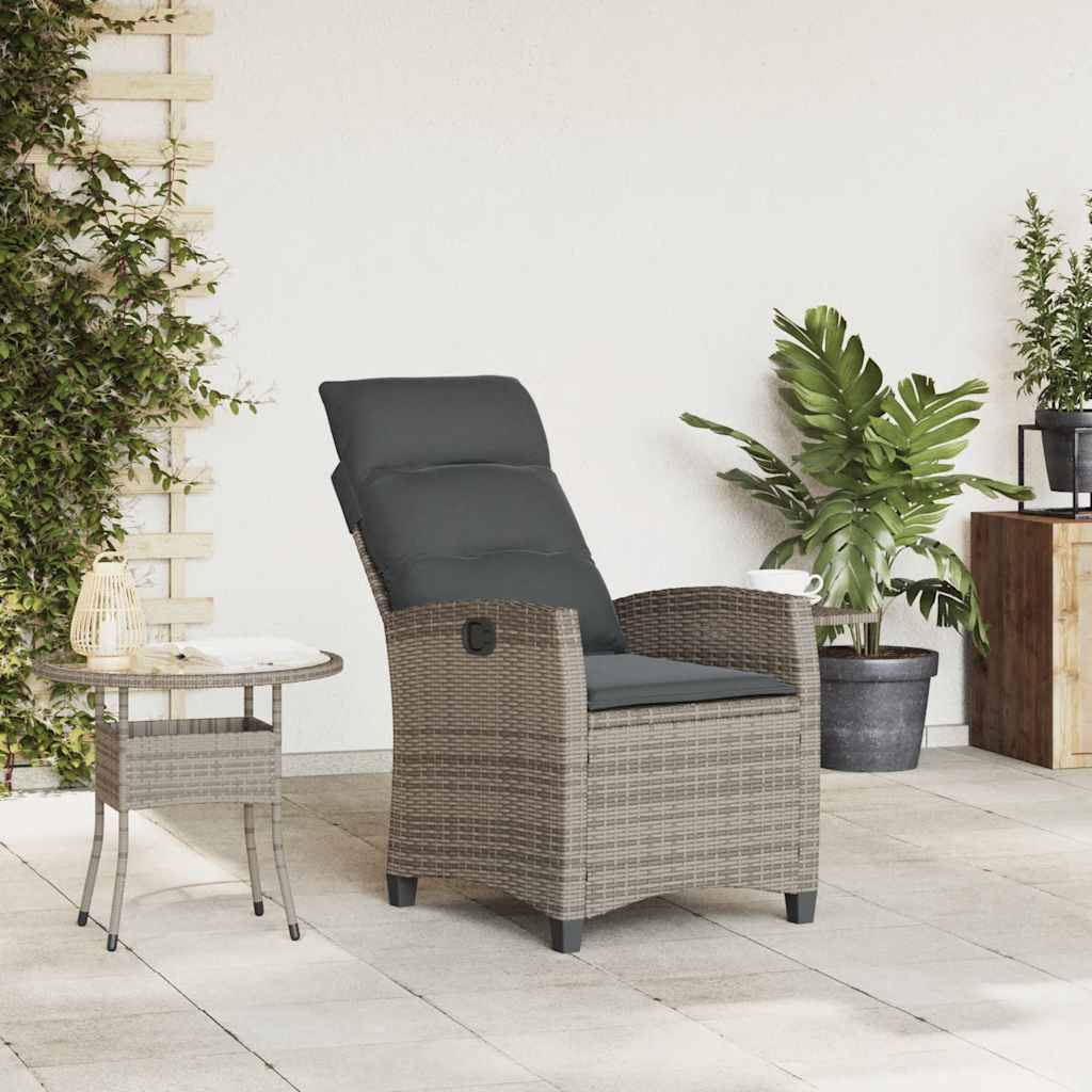 Chaise bois composite 1 places rotin gris  65 x 58 x 94 cm  - Prolenta premium  p397.7 - Image 3