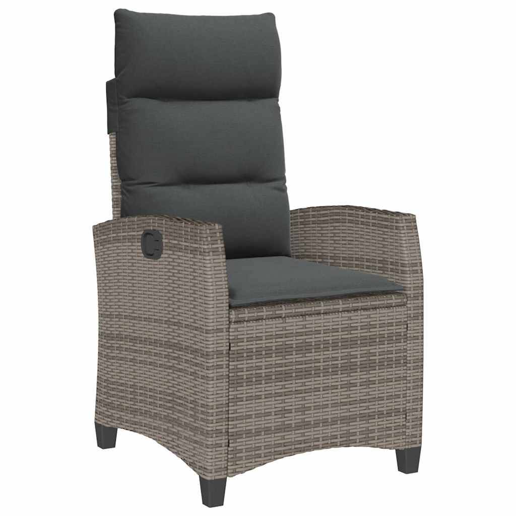 Chaise bois composite 1 places rotin gris  65 x 58 x 94 cm  - Prolenta premium  p397.7 - Image 1