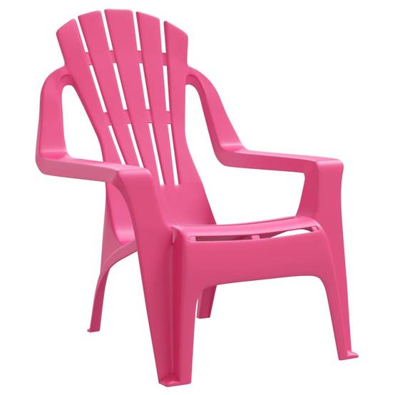 Lot de 2 Chaises de jardin pour enfants - Chaises d'extérieur - Fauteuils de jardin rose 37x34x44 cm PP - Image 3