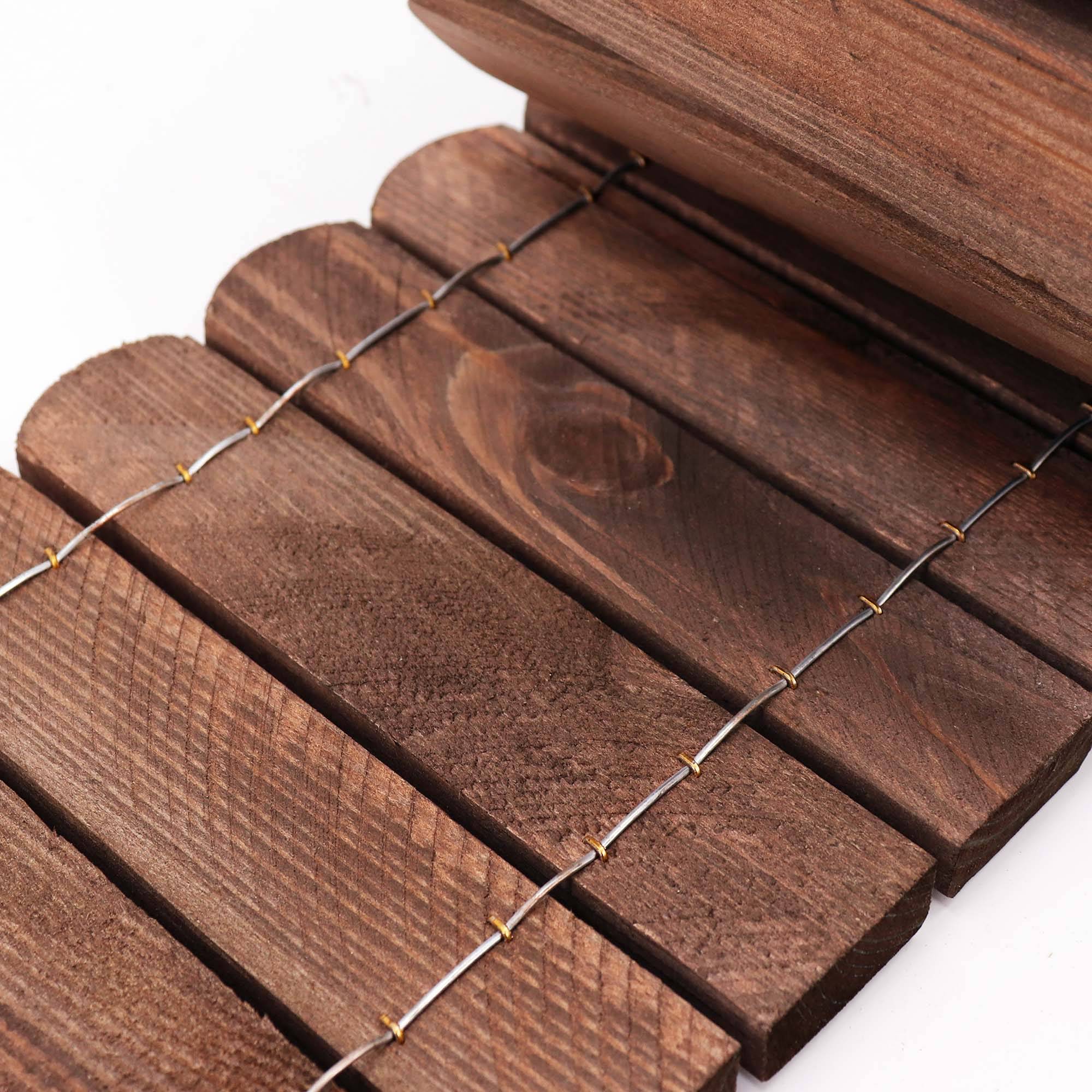 3x Clôture bois rouleau Marron 20x200 cm – Bordure jardin flexible, séparation pelouse et plates-bandes - Image 7