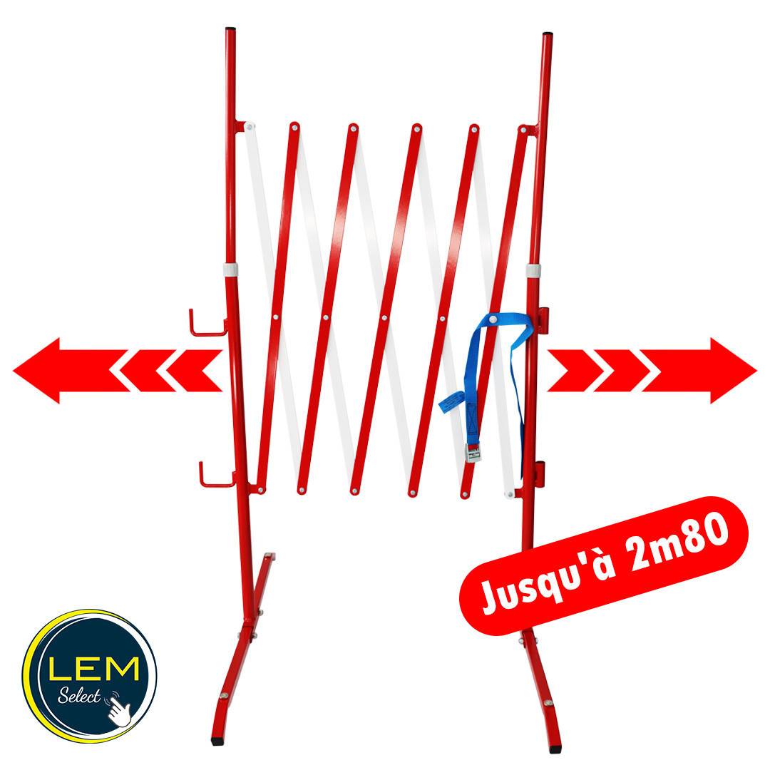 Barrière chantier de sécurité extensible droite - "LEM Select" Rouge et Blanche (jusqu'à 2,8 m) - Image 2