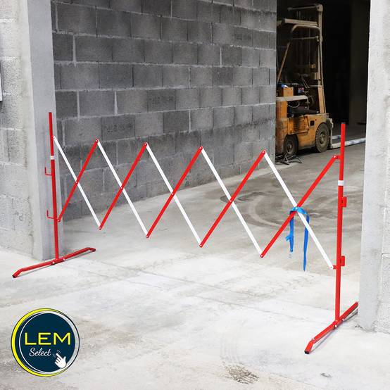Barrière chantier de sécurité extensible droite - "LEM Select" Rouge et Blanche (jusqu'à 2,8 m) - Image 4