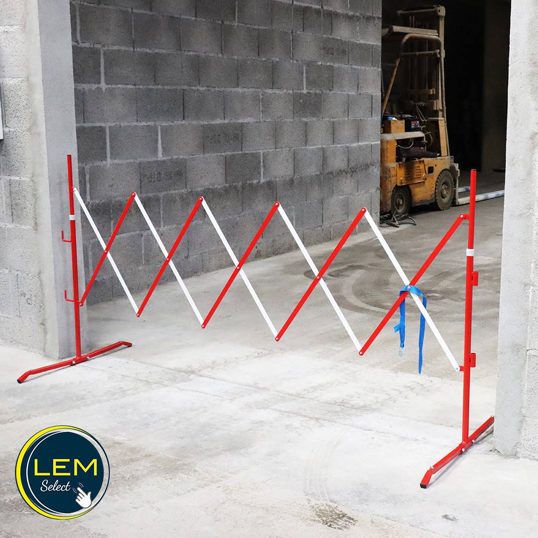 Barrière chantier de sécurité extensible droite - "LEM Select" Rouge et Blanche (jusqu'à 2,8 m) - Image 4