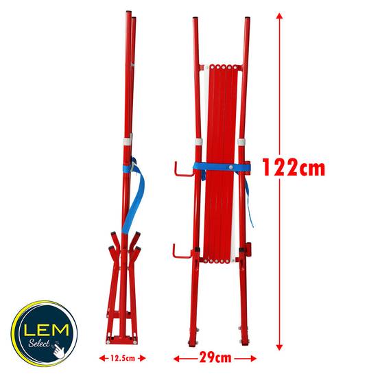 Barrière chantier de sécurité extensible droite - "LEM Select" Rouge et Blanche (jusqu'à 2,8 m) - Image 3