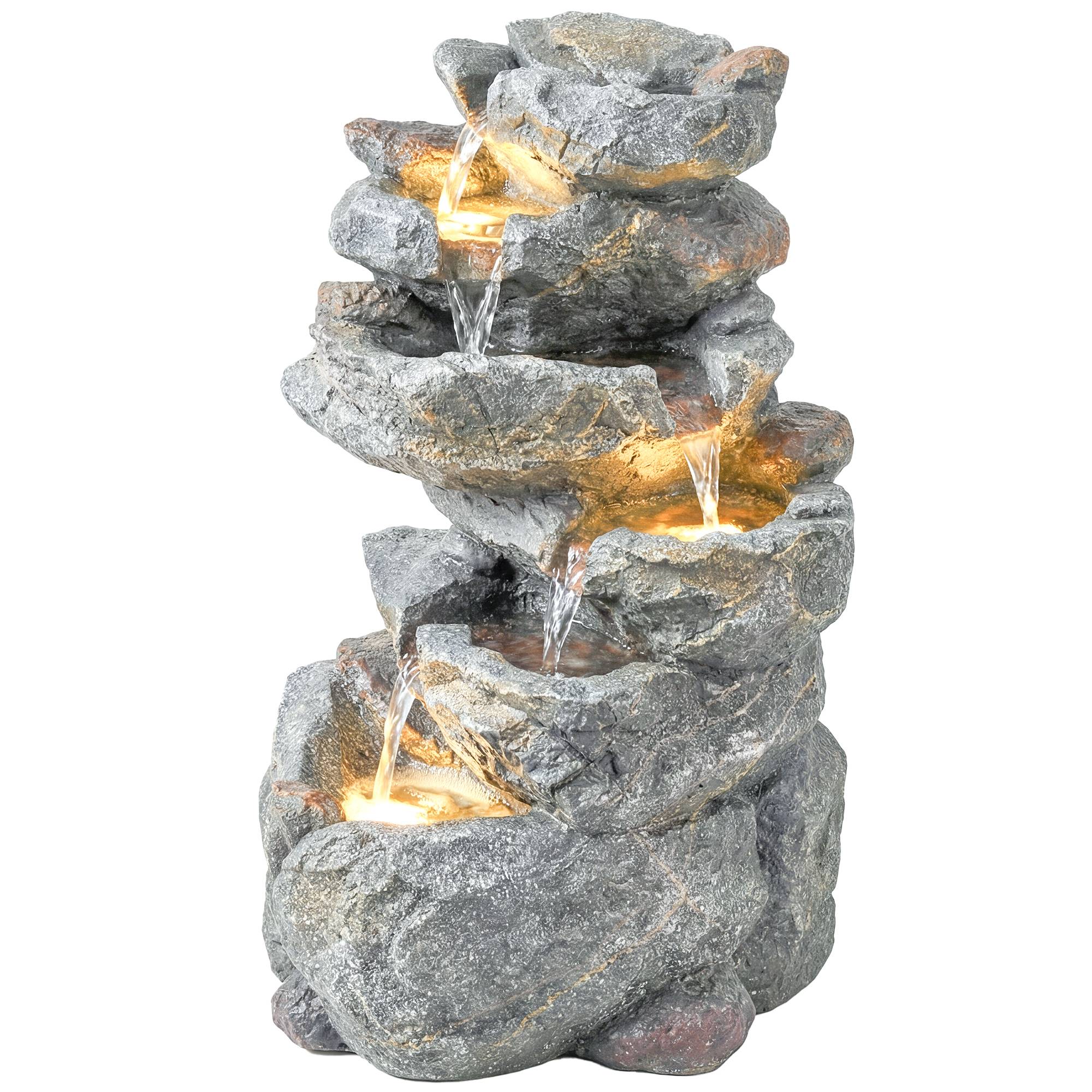 PANGIVO - Title: Fontaine de jardin résine gris 33 x 27 x 53 cm - PANGIVO - Image 2