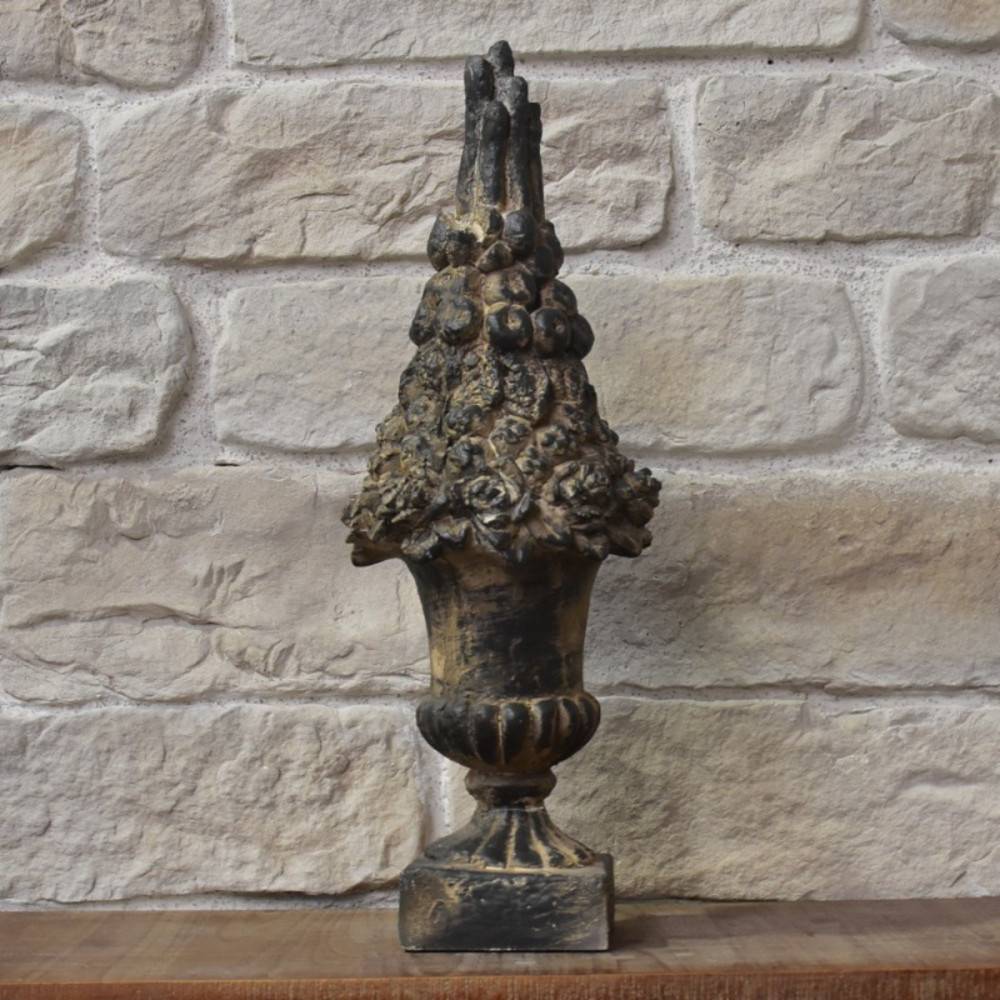 Vasque bouquet en résine gris anthracite Ht.68 cm Chemin de campagne - Imagen 2
