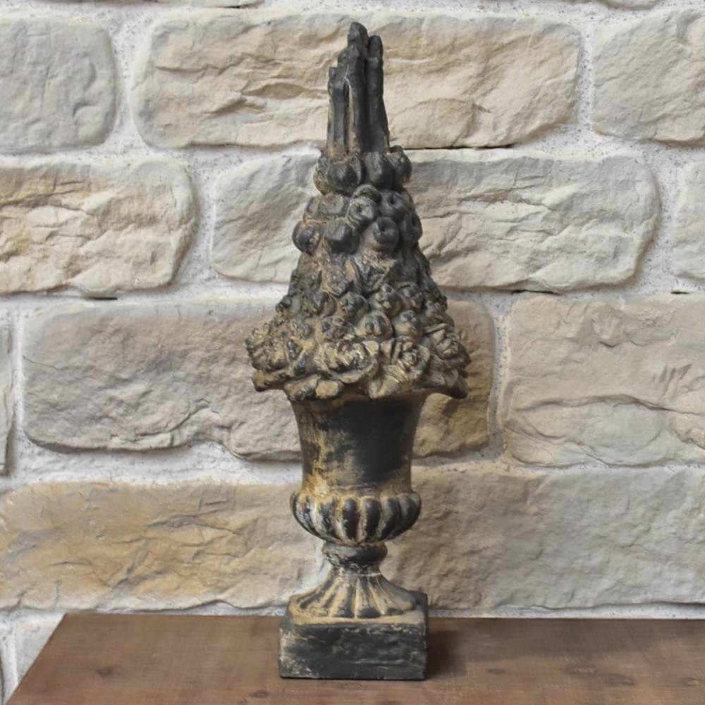 Vasque bouquet en résine gris anthracite Ht.68 cm Chemin de campagne - Imagen 3