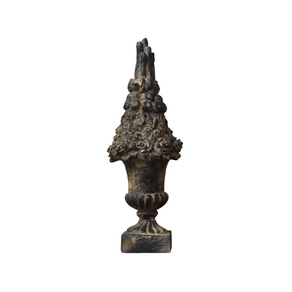 Vasque bouquet en résine gris anthracite Ht.68 cm Chemin de campagne - Imagen 1