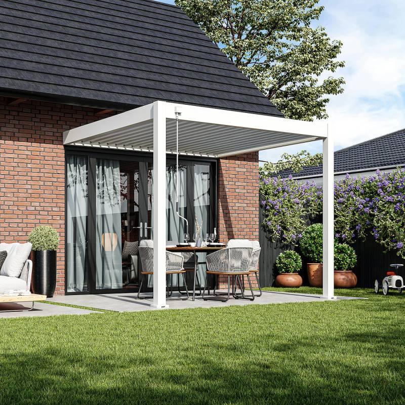 Ombrea - Pergola Bioclimatique Ombréa VS 3x3M adossée – Blanc V2 - Image 2