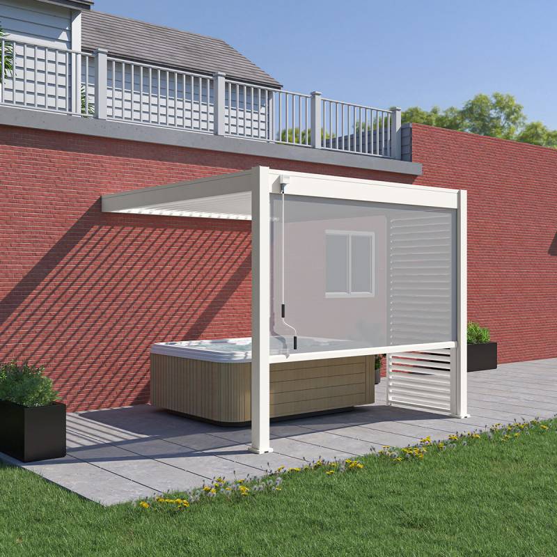 Ombrea - Pergola Bioclimatique Ombréa VS 3x3M adossée – Blanc V2 - Image 4